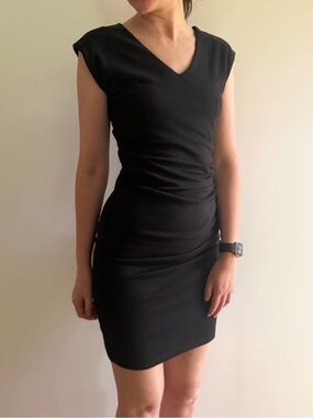 KAFFE BLACK V-NECK INDIA DRESS sleeveless - XS